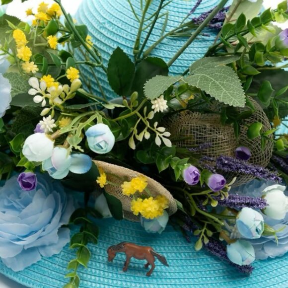 Vintage August Hats Floral Wide Brim Dressy Hat Rare NWT - A142 main image 7